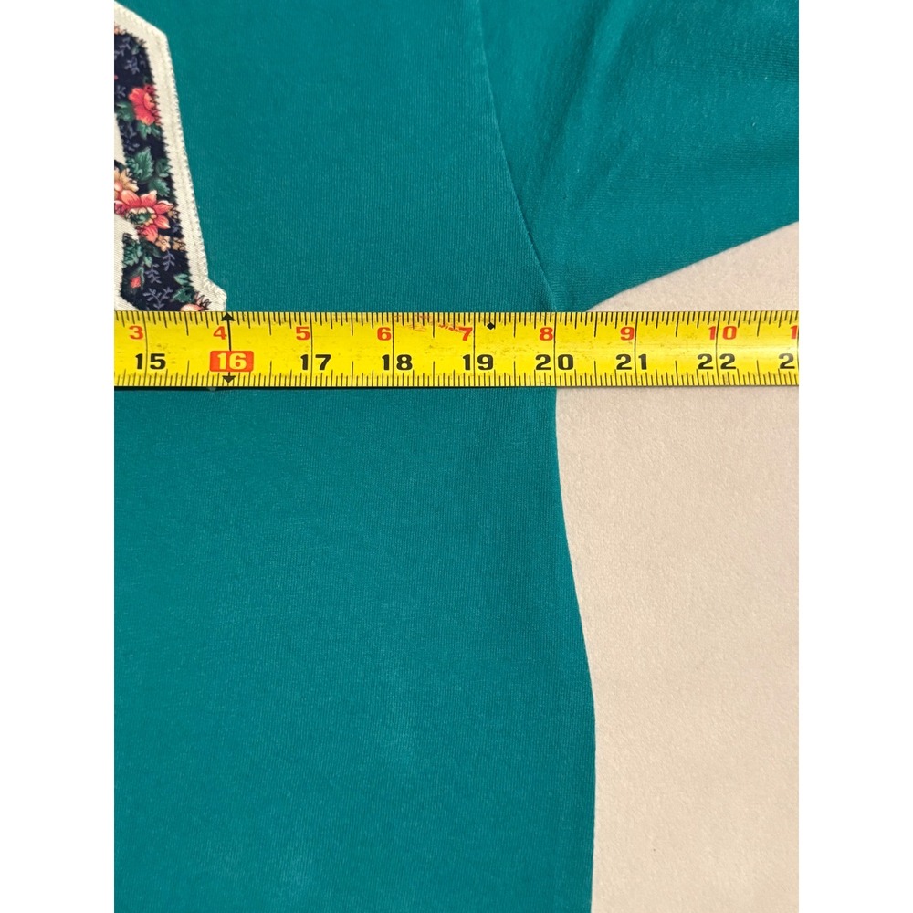 Vintage Russell Athletic Iowa Gram Floral T Shirt Teal Single Stitch USA Mens L - Picture 7 of 8